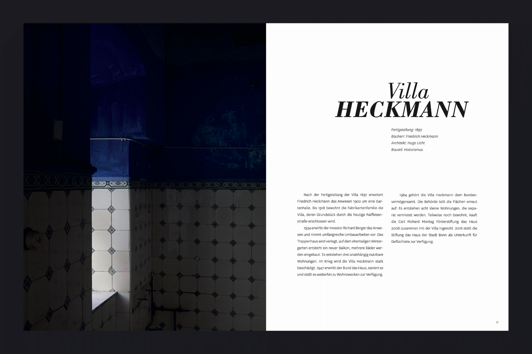 Beispielseite aus dem Fotobuch Umbau, herausgegeben von der Carl-Richard Montag Förderstiftung.